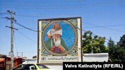 One of many billboards of the Persian poet Rumi in Mazar-e-Sharif, the capital of Afghanistan's Balkh Province, where the writer is believed to have been born. 