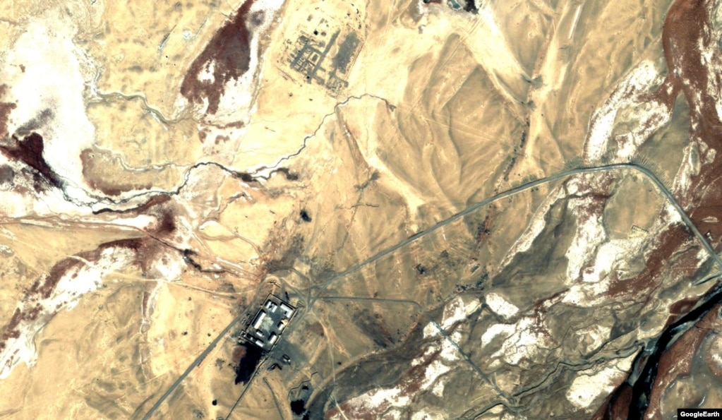 A satellite image of the military site near Shaymak before China's arrival.