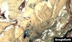 A satellite image of the military site near Shaymak before China's arrival.