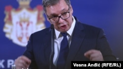 Predsednik Srbije Aleksandar Vučić na konferenciji za novinare, 10. oktobra 2021., Beograd