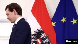 Ավստրիա - Սեբաստիան Կուրցը կանցլերի պաշտոնից հրաժարականի մասին հայտարարությունից հետո, Վիեննա, 9-ը հոկտեմբերի, 2021թ.
