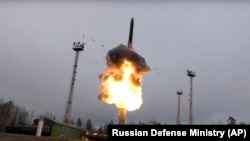 Интерконтинентална балистичка ракета Авангард истреалана во Русија (фотографија од датотека)