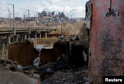 Так цяпер выглядае мэталюргічны завод «Азоўсталь», разбураны ў выніку расейскіх абстрэлаў. 15 лютага 2023 году