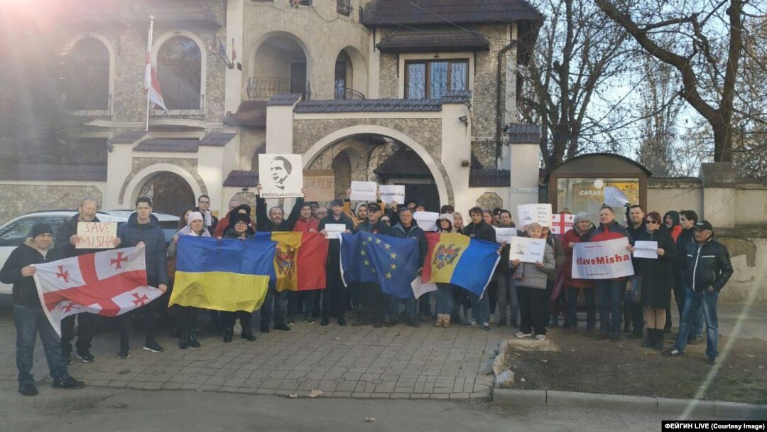 Кишинев, 4 января. Акция в поддержку Саакашвили