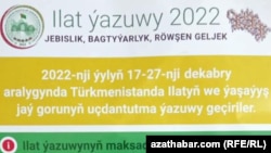 2022-nji ýylyň dekabrynda geçirlen ilat ýazuwynyň şygary. Türkmenistan.