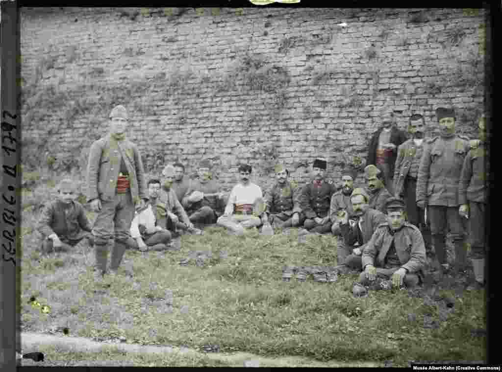 Ethnic Armenian prisoners of war guarded by Serbian soldiers in Belgrade&#39;s Kalemagdan Fortress in 1913. The Armenians had probably been fighting for the Ottoman Army during the first Balkan War in which Ottoman Turkey lost most of its European territory to an alliance of the Christian kingdoms of&nbsp; Bulgaria, Serbia, Greece, and Montenegro.&nbsp; Two years after this Archives of the Planet image was taken, the systemic destruction of the Armenian people and their heritage convulsed Ottoman Turkey. From 1915-17 some 1.5 million Armenians were killed in what many countries, including the United States, call the Armenian genocide.&nbsp;Turkey objects to the use of the word &quot;genocide&quot; and says hundreds of thousands of Muslims also died in the region amid the chaos of World War I.&nbsp;&nbsp;