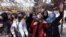 Afghan women protest against the ban on university education for women in Kabul in December 2022. 