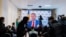 MOLDOVA The leader of the Şor Party, Ilan Şor, at a press conference held remotely via video call