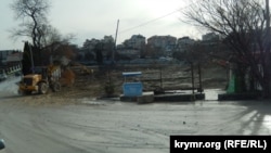 Затопленная площадка историко-археологического парка Новый Херсонес 16 декабря 2022 года