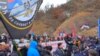 Protesti na srpskoj strani Jarinja, na granici sa Kosovom, koje je organizovala proruska ultradesničarska grupa Narodne patrole, 18. decembar 2022.
