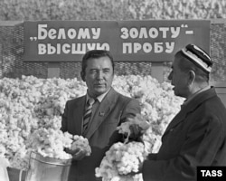 Проверка качества хлопка на заводе в Ферганской области Узбекской ССР. Октябрь 1982 года. Фото: ТАСС.