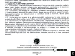 Contractul semnat de CSM și două firme de publicitate.