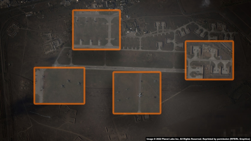 Hình ảnh vệ tinh của Planet Labs về sân bay gần Dzhankoy từ ngày 31 tháng 10