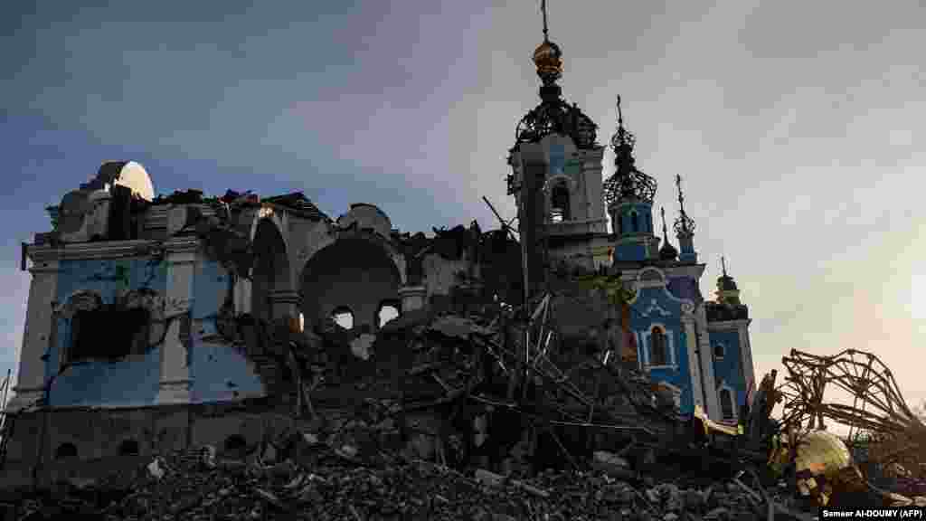 A pompás ortodox templom sem vészelte át épségben az összecsapásokat, már csak maradványai állnak