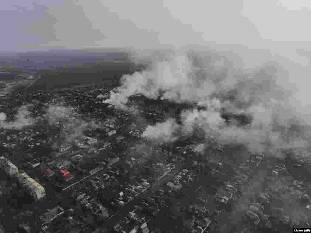 The outskirts of Bakhmut burn following a Russian attack on December 27. &quot;Our goal is not Bakhmut itself but the destruction of the Ukrainian Army and the reduction of its combat potential, which is why this operation was dubbed the &lsquo;Bakhmut meat grinder,&#39;&quot; Prigozhin was quoted as saying in a statement distributed on one of his Telegram channels and the social media account VK.