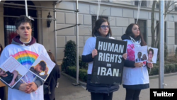 تجمع مقابل منزل سفیر جمهوری اسلامی در سازمان ملل در منهتن نیویورک