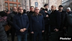 Armenia - Former President Serzh Sarkisian attends an opposition rally outside the main government building in Yerevan, December 14, 2022.