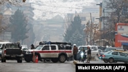 تصویر از حمله روز چهارشنبه که در مقابل ساختمان وزارت خارجه حکومت طالبان در کابل صورت گرفت
