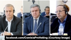 De la stânga la dreapta, judecătorii Vitalie Stratan, Iurie Bejenaru și Anatolie Țurcan