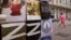 A gift shop in central Moscow sells T-shirts including ones bearing the letter "Z," a tactical insignia of Russian troops in Ukraine. 