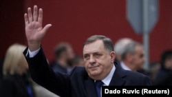 Milorad Dodik tokom proslave dana Republike Srpske 9. januara, na datum koji je Ustavni sud BiH proglasilo neustavnim, u Istočnom Sarajevu, 9. januara 2023.