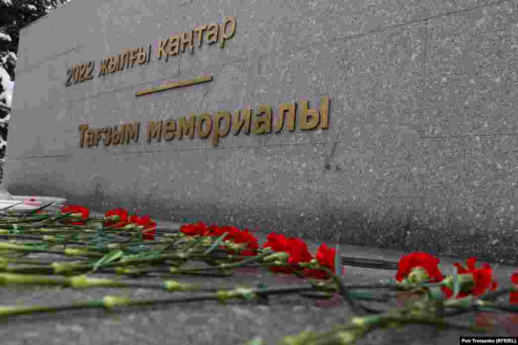 In a tightly controlled event for officials and public-sector employees, Toqaev dedicated the Tagzym Memorial to victims of the January bloodshed on the morning of December 23. Instead of listing the names of the victims, writings on the steles&nbsp;refer to the theme of unity and rallying of the nation, and the need to turn the page of history after the bloodshed, which the authorities called &quot;a great and tragic lesson for all.&quot;