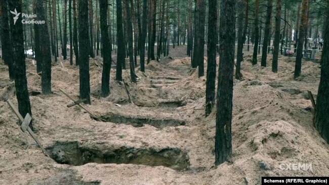 Поховання в Ізюмському лісі