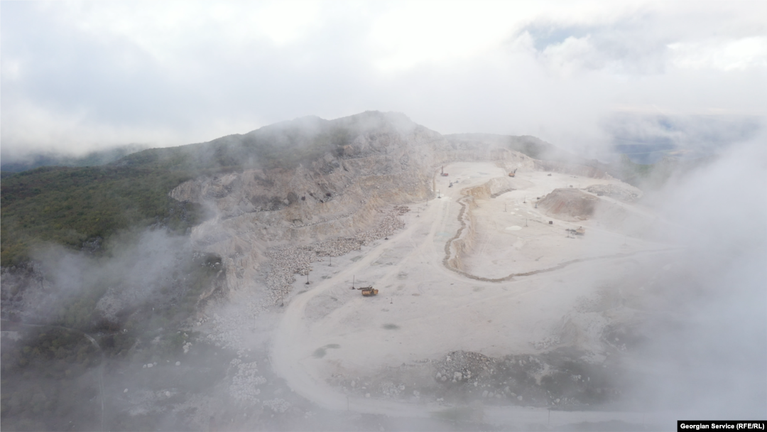 The limestone quarry belonging to HeidelbergCement Georgia in Dedoplistskaro