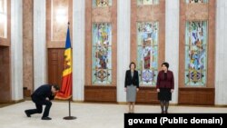 Ceremonia de învestire a noului ministru al Muncii și Protecției Sociale, Alexei Buxu, în prezența președintei R. Moldova, Maia Sandu și a prim-ministrei, Natalia Gavrilița. 10 ianuarie 2023