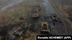 Разьбітая расейская вайсковая тэхніка пад Кіевам. Красавік 2022