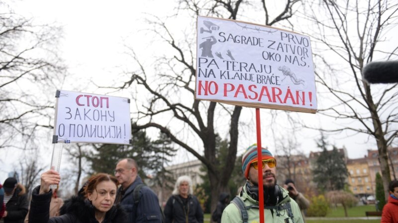 Protest u Beogradu protiv novog nacrta Zakona o policiji