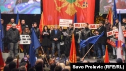 Protesti ispred crnogorske Skupštine, Podgorica, Crna Gora, decembar 20. 2022