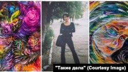 Арюна Дуринова, погибшая во время пожара в кафе "Чародейка". Слева и справа Рисунки Арюны Дуриновой. Фото из семейного архива, предоставлено родителями Арюны