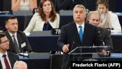 Orbán Viktor miniszterelnök felszólal az Európai Parlamentben, Strasbourgban 2018. szeptember 18-án