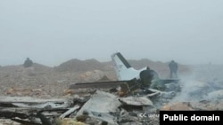 Armenia - The wreckage of a small plane that crashed in Kotayk region, December 1, 2022.