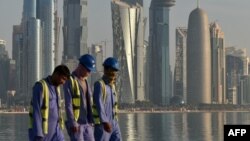 Muncitori străini în Qatar, înaintea Cupei Mondiale, 17 noiembrie 2022. 