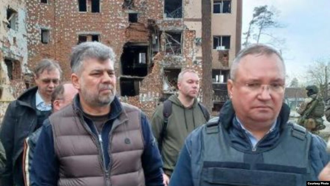 Premierul Nicolae Ciucă și președintele Camerei Deputaților, Marcel Ciolacu, în Ucraina