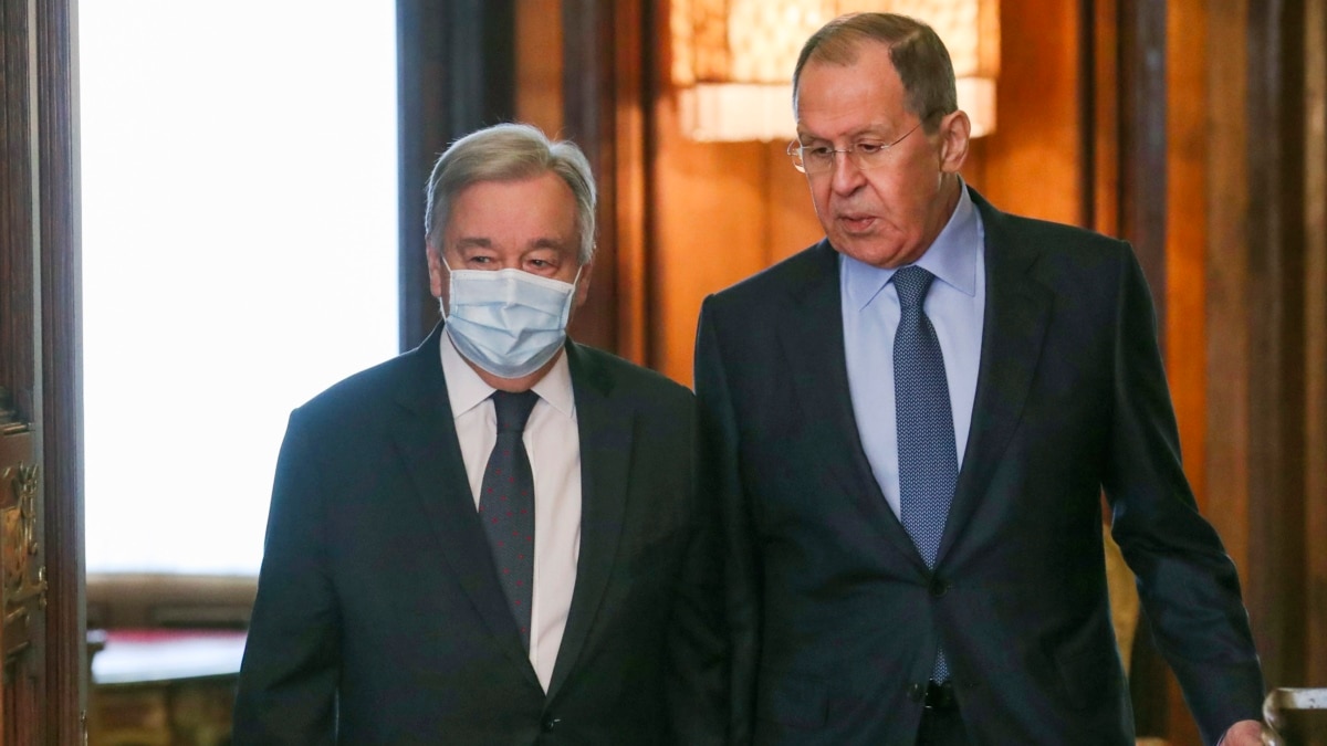 UN Chief Again Calls For Ukraine Cease-Fire, Meets With Russia's Lavrov