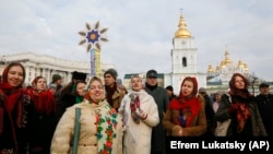 Proslava Božića u centru Kijevu, 7. januara.