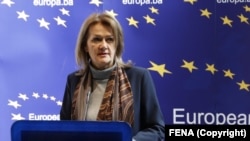 Angelina Eichhorst, direktorica pri Evropskoj službi za vanjske poslove (EEAS), na konferenciji za medije u Sarajevu, 20. marta 2022.