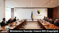 Ambasadori EU s ministrom financija i trezora BiH Vjekoslavom Bevandom i suradnicima u Sarajevu, 18. marta 2022.