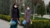 Turkmenistan. Students after shopping. Food. Masks. Ashgabat. March 2022