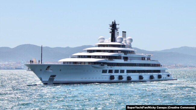 The Scheherazade superyacht is currently anchored at the Marina di Carrara port in Tuscany. (file photo)