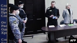 Алексей Навални по време на процеса