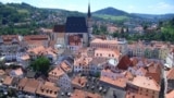Панорама города Чески-Крумлов, который включен в список Всемирного наследия ЮНЕСКО
