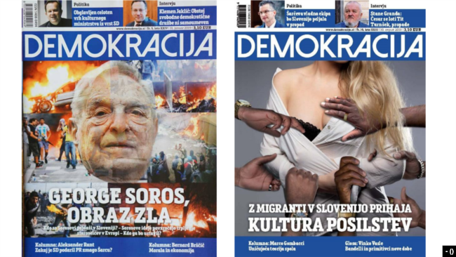 A szlovén Demokracija két címlapja