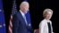 U.S. President Joe Biden (left) and European Commission President Ursula von der Leyen leave after delivering a joint press statement at the U.S. Mission in Brussels on March 25.