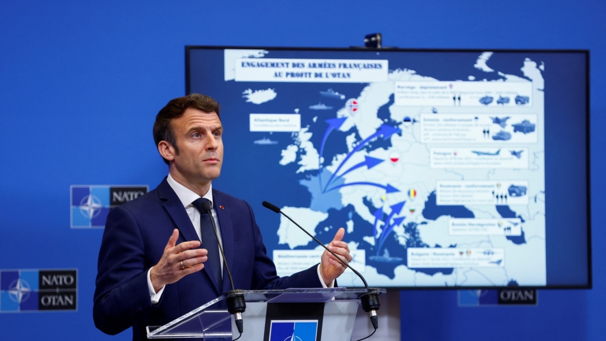 Macron.  “What happened in Bucha demands new sanctions”