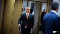 Orbán Viktor Brüsszelben, az EU-tagországok állam-, illetve kormányfőinek kétnapos csúcstalálkozóján 2022. március 24-én