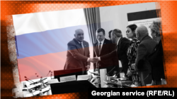 რუსეთის ყოფილი საგარეო საქმეთა მინისტრის მოადგილე, ამჟამად სენატორი, გრიგორი კარასინი საქართველოს პრორუსულ დელეგაციას 2022 წლის მარტში შეხვდა.